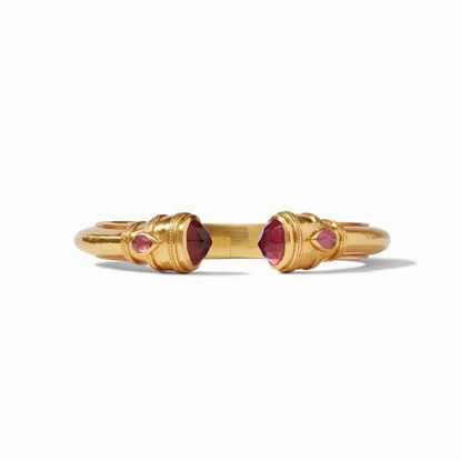 Picture of Julie Vos Cassis - Demi Hinge Cuff In Iridescent Ruby Red