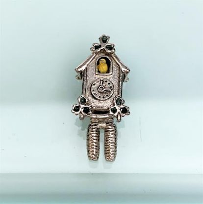 Picture of Vintage Sterling Silver & Enamel Cuckoo Clock Charm