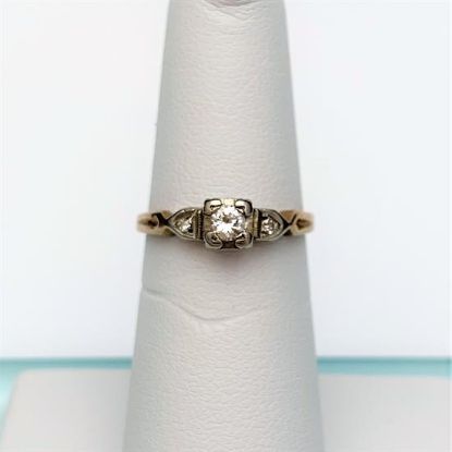 Picture of Edwardian Era 14K Yellow Gold & Old European Cut Diamond Wedding/Engagement Ring