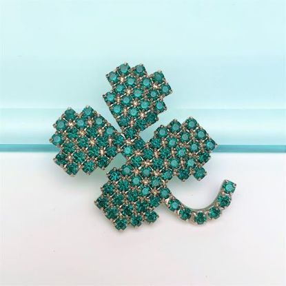 Picture of 1980'S Dorothy Bauer Lucky Four Leaf Clover Rhinestone Brooch