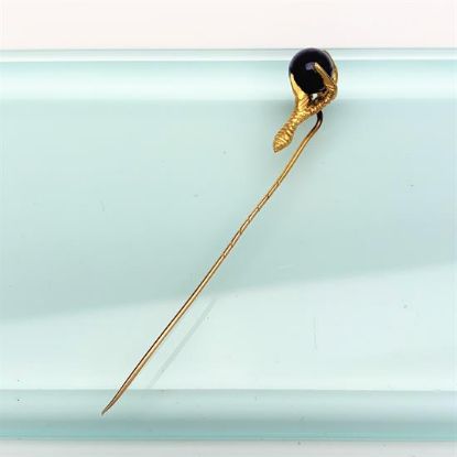 Picture of Victorian/Edwardian Era 14K Gold & Lapis Lazuli Eagle's Talon Figural Stick Pin