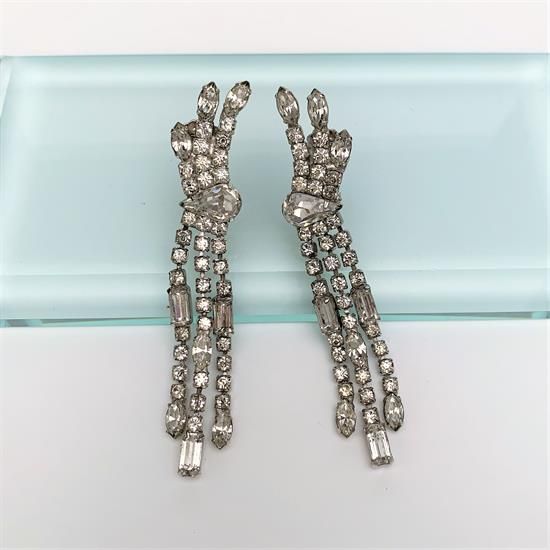 Picture of Weiss Clear Rhinestone Clip-On Earrings With Dangles