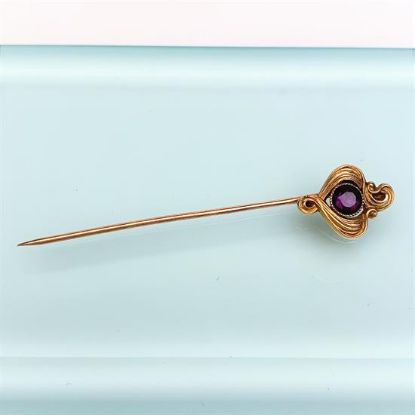Picture of Art Nouveau Era 10K Gold & Amethyst Stick Pin