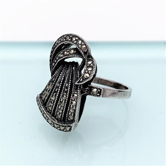 Picture of Judith Jack Art Deco Revival Sterling Silver & Marcasite Ring