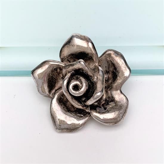 Picture of Vintage Bat-Ami Israel Electroformed Sterling Silver Rose Brooch