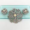 Picture of Rare 1997 Trifari Aurora Borealis In Silver-Tone Metal Brooch & Clip-On Earrings Set