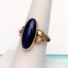 Picture of Vintage Art Nouveau Style 14k Gold & Lapis Lazuli Ring with Leaf Motif