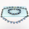 Picture of Vintage Pale Blue Czech Glass In Brass Necklace & Bracelet Set