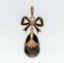 Picture of Vintage Russian 14K Gold, Smoky Quartz, Black Enamel & Diamond Egg Pendant