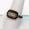 Picture of Antique Georgian Era 6K Gold, Black Melanite Garnet & Hair Mourning Ring