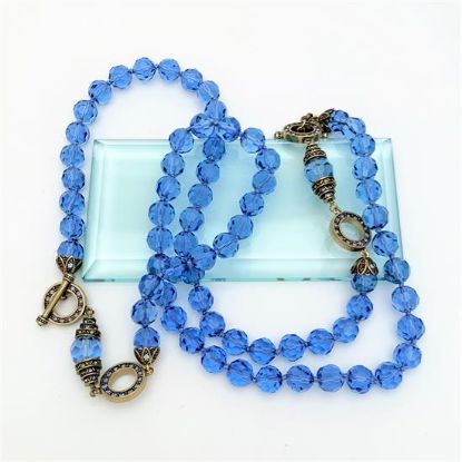 Picture of Heidi Daus 'Let Me Count The Ways' Convertable Necklace Set In Blue With Original Box