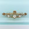 Picture of Stunning Victorian Era 10K Gold Bar Brooch With 3 Dangling Paste Stones (6Mm, 4Mm & 4Mm)