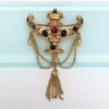 Picture of 1940'S Coro Aladdin'S Magic Lamp Brooch With Glass Gems & Tassels