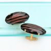 Picture of 1950'S Swank Pink & Black Striped Faceted Glass Cufflinks