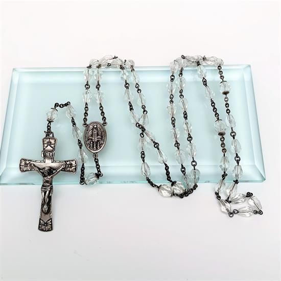 Picture of Vintage Sterling Silver & Faceted Crystal Rosary By Swift & Fisher