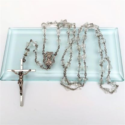 Picture of Vintage Sterling Silver & Faceted Rock Crystal Rosary By Bliss