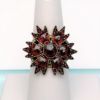 Picture of Antique Gilt Sterling Silver & Bohemian Garnet Flower/Star Ring