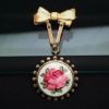 Picture of Sterling & Guilloche Enamel Chatelaine Medallion Picture Brooch