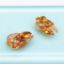 Picture of 1940'S Eisenberg Amber & Clear Rhinestone In Gold Tone Metal Clip-On Earrings