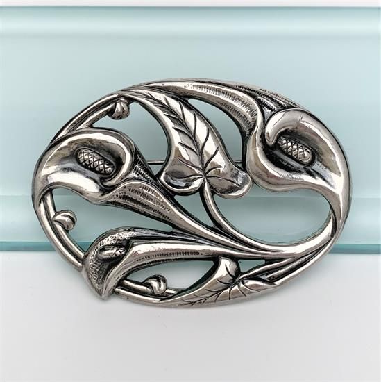 Picture of Mid Century Danecraft Sterling Silver Calla Lily Brooch