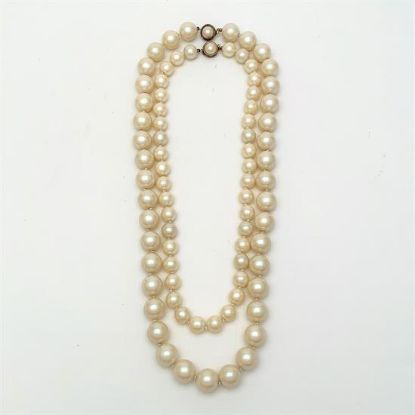 Picture of Pair Of Jumbo Faux Pearl Beaded Statement Necklaces By Miriam Haskell
