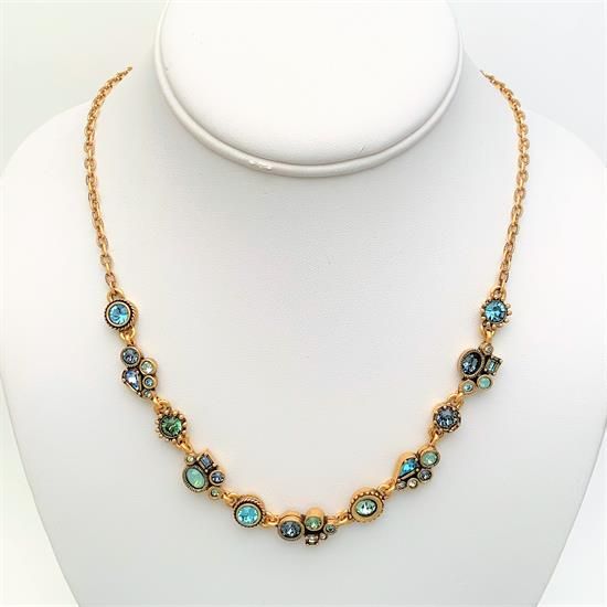 Picture of Patricia Locke Gold Tone & Green & Blue Crystal Necklace
