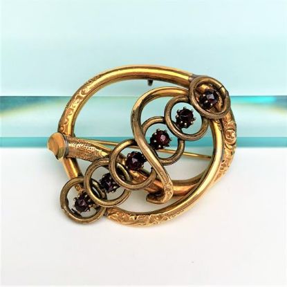 Picture of Victorian Gold Filled & Garnet 'Love Knot' Brooch/Pendant