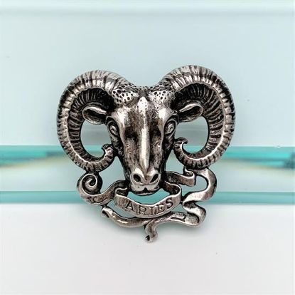 Picture of Vintage Cini Sterling Silver Aries, The Ram, Zodiac Brooch