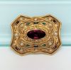 Picture of Vintage Ralph Lauren Gold Tone Brooch With Rhinestones & Faux Pearls