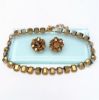 Picture of 1950'S Eugene Schultz Hand Knotted Topaz Glass Necklace & Clip-On Earring Set