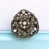 Picture of Heidi Daus Rose Ring With Faux Pearls & Grey Rhinestones