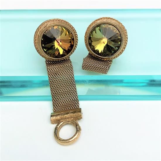 Picture of Vintage Dante 'Volcano' Rivoli Glass Wrap Around Cufflinks