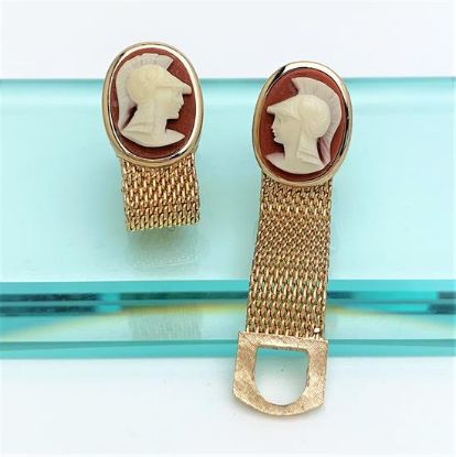 Picture of 1970'S Swank 'Classics' Series Cameo Cufflinks With Around The Cuff Mesh