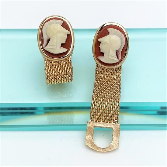 Picture of 1970'S Swank 'Classics' Series Cameo Cufflinks With Around The Cuff Mesh