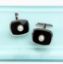 Picture of Vintage Caribe Sterling Silver, Onyx & Pearl Cufflinks