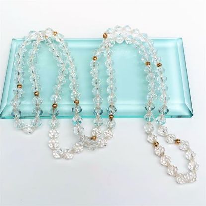 Picture of Vintage Cut Rock Crystal & Gold Bead Necklace