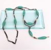 Picture of Rare 1920'S Woven Steel Bead, Turquoise, & Pearl Lariat Necklace
