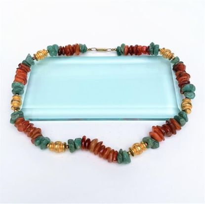 Picture of Vintage Hobé Carnelian & Aventurine Egyptian Revival Style Necklace