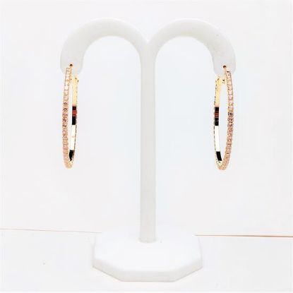 Picture of Qsi Earrings _,gold Tone & Cz 1.75" Hoop Earrings