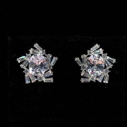 Picture of Qsi Earrings _,clear Cz Pinwheel Post Earrings. .75" Wide