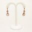 Picture of Gold Tone Metal & Clear Cz Teardrop Earrings. 1.4" Long