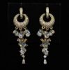 Picture of Qsi Earrings 2 _,clear Cz In Gold Metal Loop Dangle Post Back Earrings. 2.25" Long, .6" Wide
