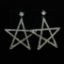 Picture of Clear Cz Large Star Dangle Post Back Earrings. 1.8" Long, 1.5" Wide