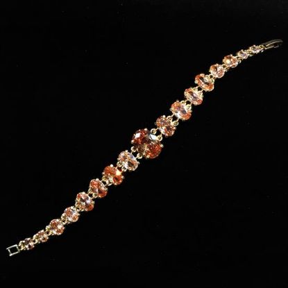 Picture of Qsi Bracelets -,pale Topaz Graduated Cz Oval Bracelet. 8" Long, .65" Wide