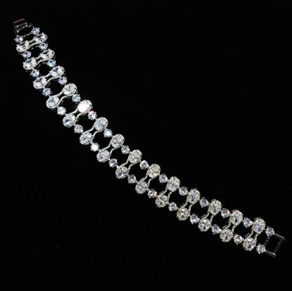 Picture of Qsi Bracelets -,clear Cz Ladder Bracelet. 7.25" Long, .55" Wide