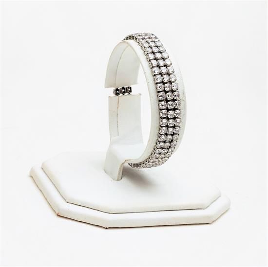 Picture of Qsi Bracelets -,triple Strand Cz Tennis Bracelet. 7" Long