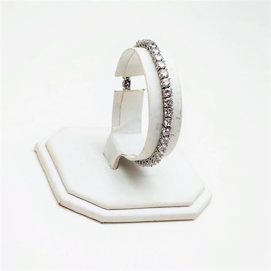 Picture of Qsi Bracelets -,4mm Round Cut Cz Tennis Style Bracelet. 7" Long