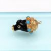 Picture of 1960'S Corletto Italy 18K Gold, Carved Ebony & Turquoise Blackamoor Princess Pendant/Charm