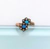 Picture of Victorian Era 10K Gold, Turquoise & Natural Seed Pearl Flower Ring