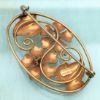 Picture of 1940'S Signed Carl Art Gold Filled Flower Brooch With Blue Glass Cabochons
